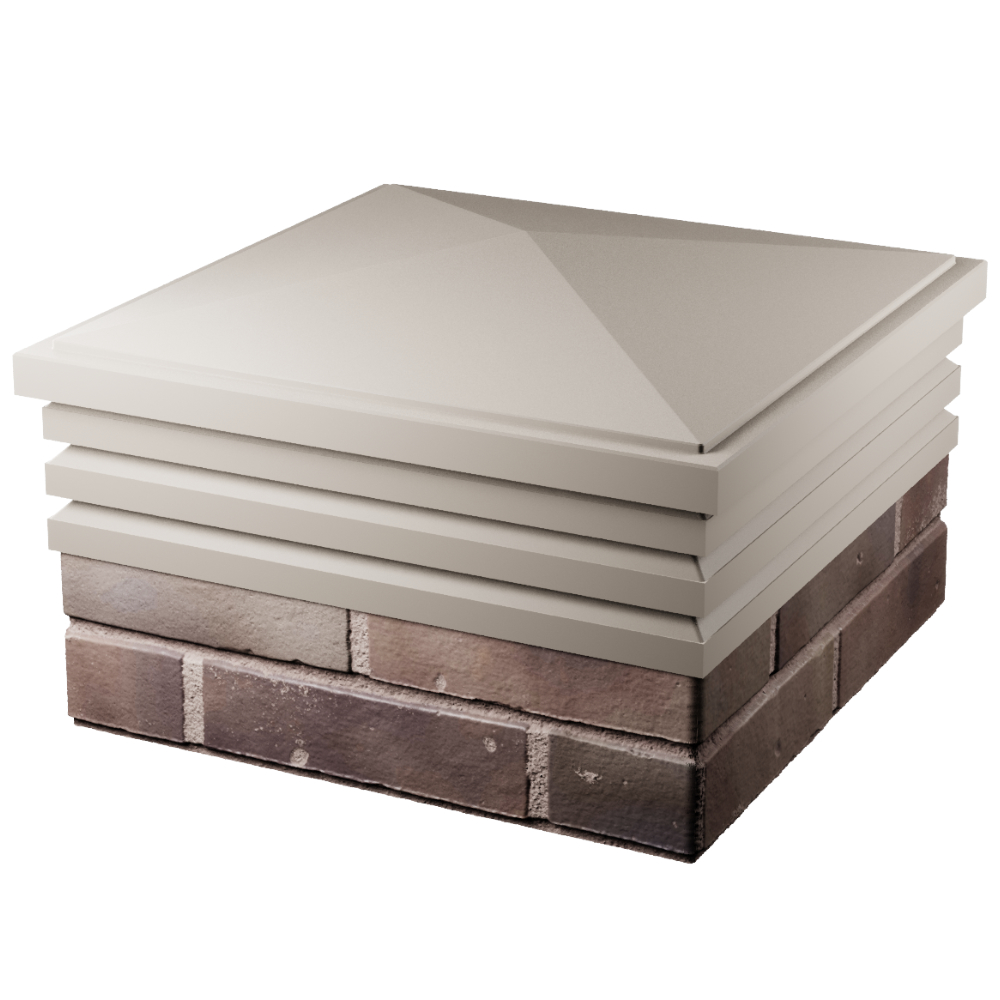 Колпак Zking Бона ХайТек Бежевый на столб 2х2 кирпича (513х513мм) в Махачкале фото