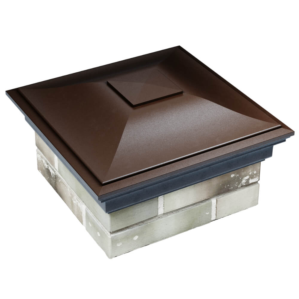 Колпак Zking Монблан Коричневый на столб 1.5х1.5 кирпича (385х385мм) в Махачкале фото