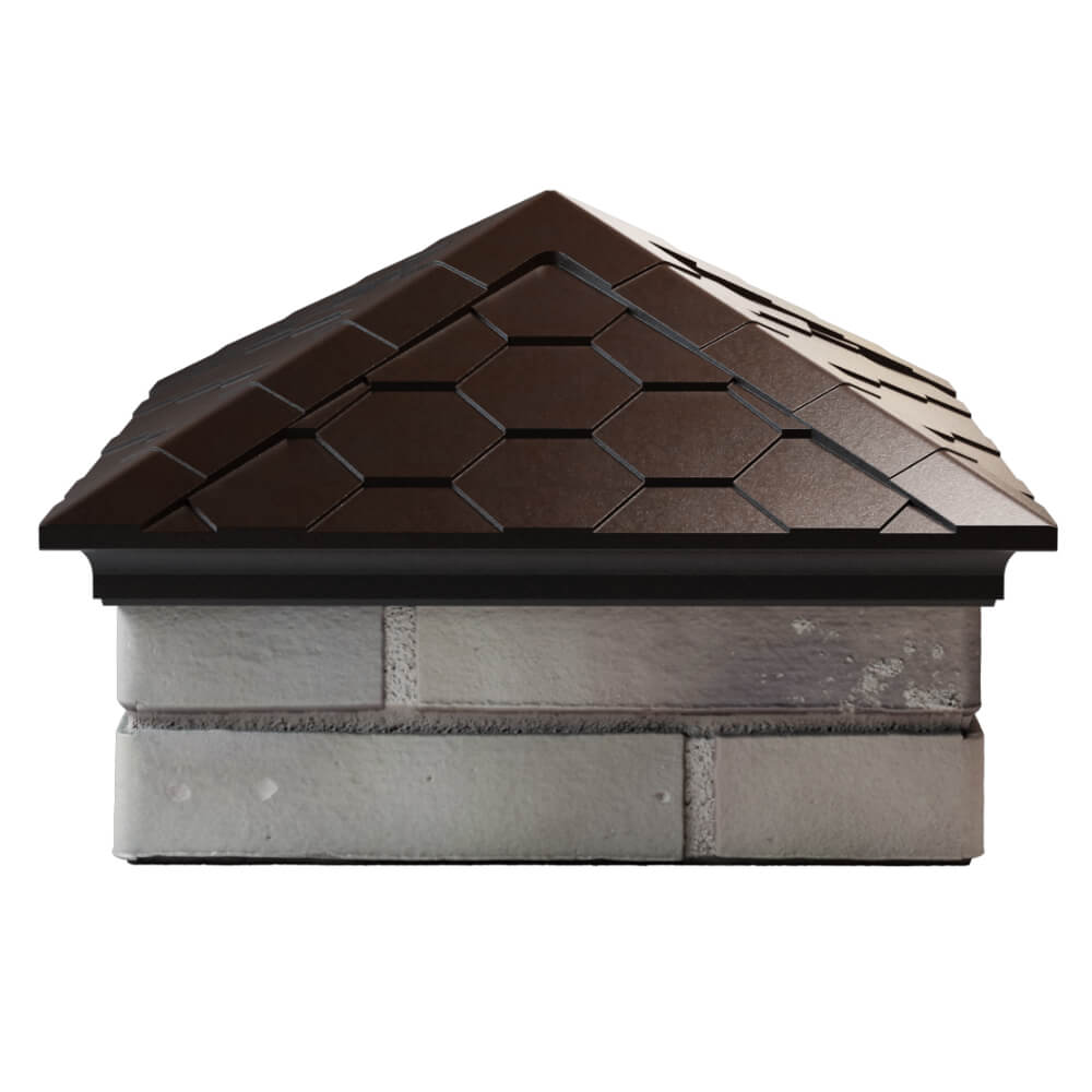 Колпак Zking Эверест Коричневый на столб 1.5х1.5 кирпича (390х390мм) Махачкала фото