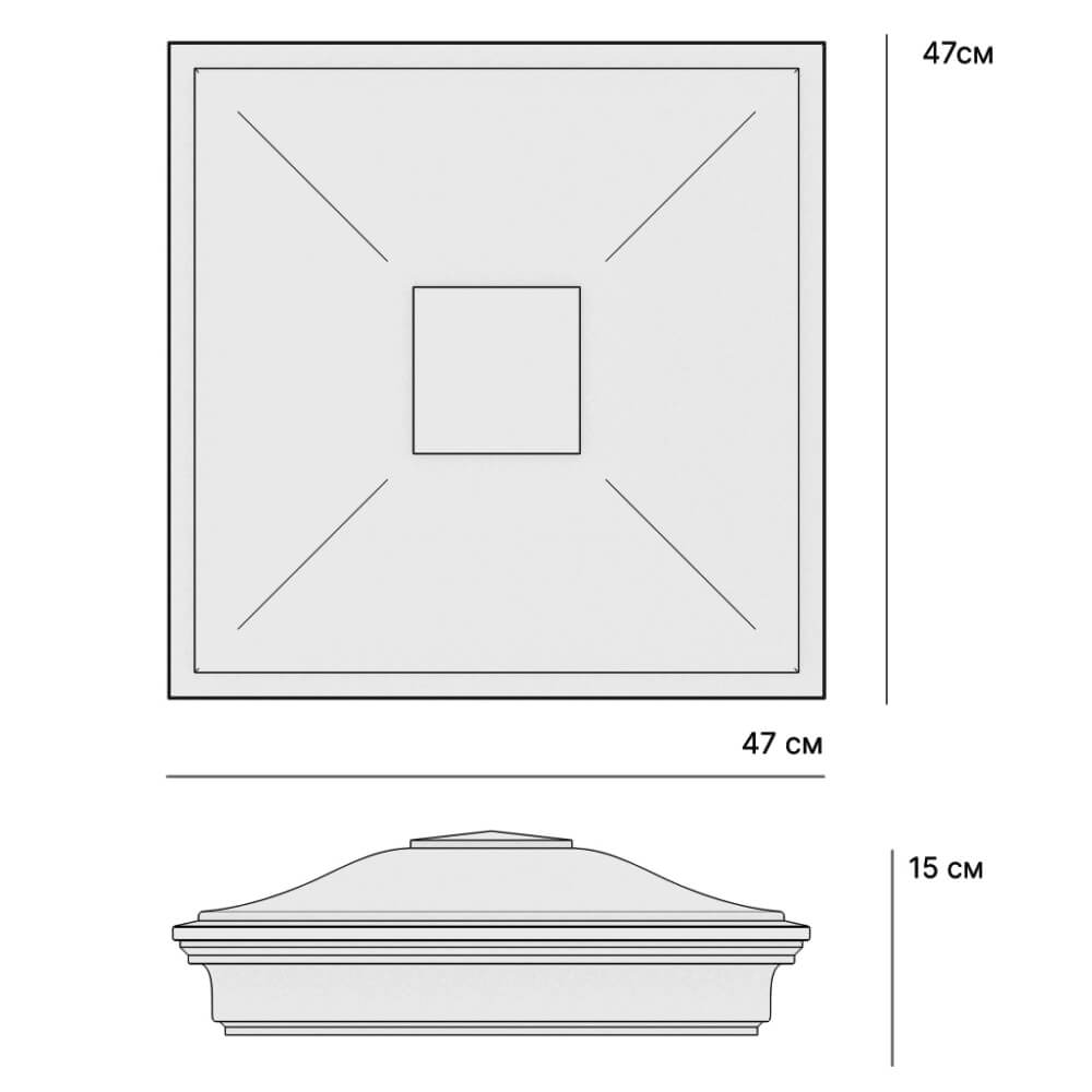 Колпак Zking Монблан Коричневый на столб 1.5х1.5 кирпича (385х385мм) в Махачкале фото