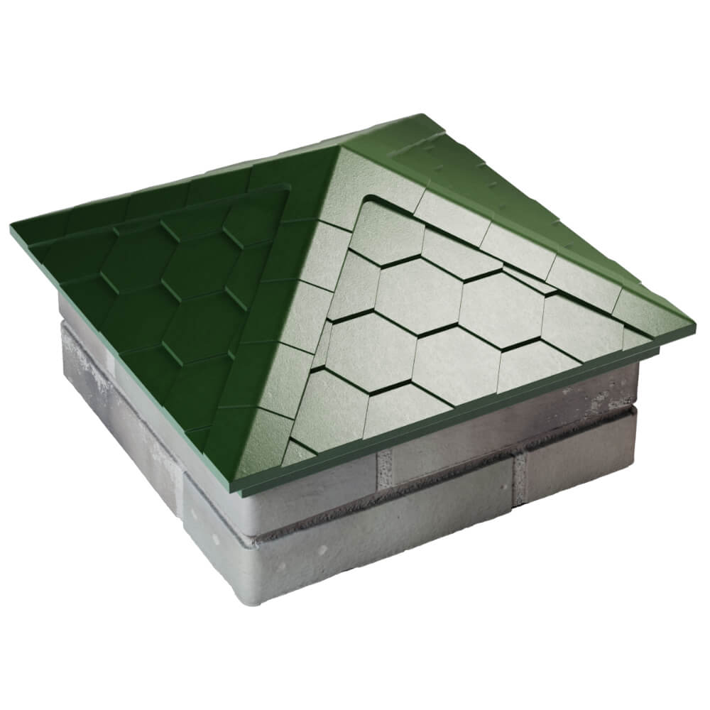 Колпак Zking Эверест Зеленый на столб 1.5х1.5 кирпича (390х390мм) в Махачкале фото