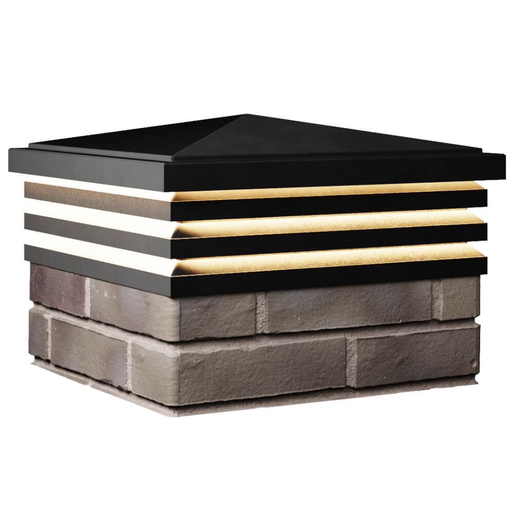 Колпак Zking Бона ХайТек Черный на столб 1.5х1.5 кирпича (385х385мм) с подсветкой в Махачкале фото