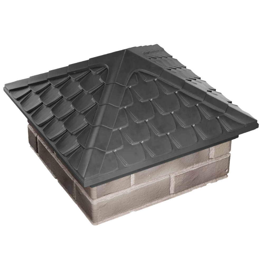 Колпак Zking Эльбрус Серый на столб 1.5х1.5 кирпича (385х385мм) в Махачкале фото