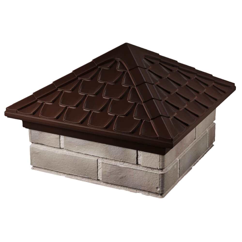 Колпак Zking Эльбрус Коричневый на столб 1.5х1.5 кирпича (385х385мм) в Махачкале фото