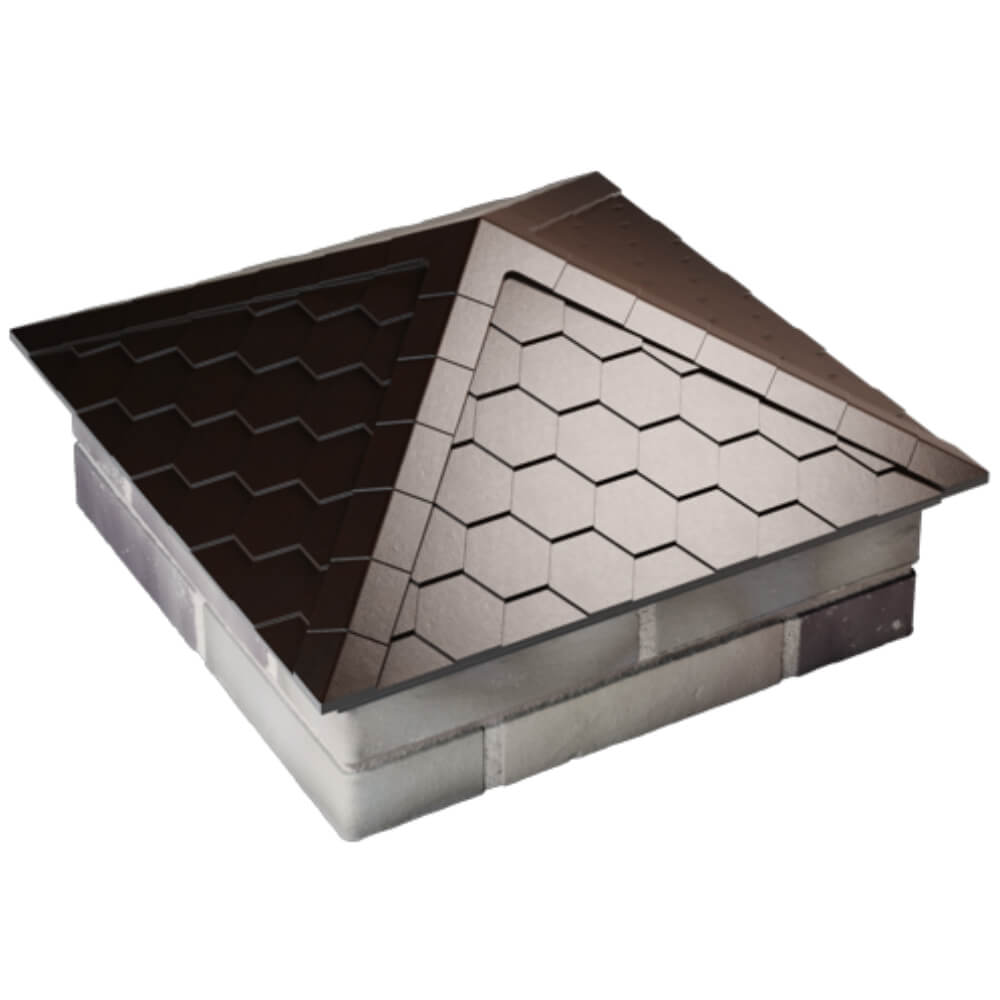 Колпак Zking Эверест Коричневый на столб 2х2 кирпича (535х535мм) Махачкала фото