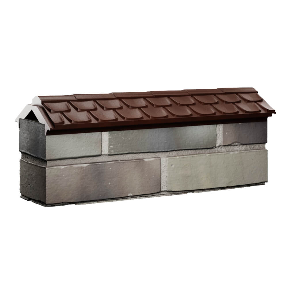 Парапет Zking Эльбрус Коричневый с посадкой на 0.5 кирпича (130мм) Махачкала фото