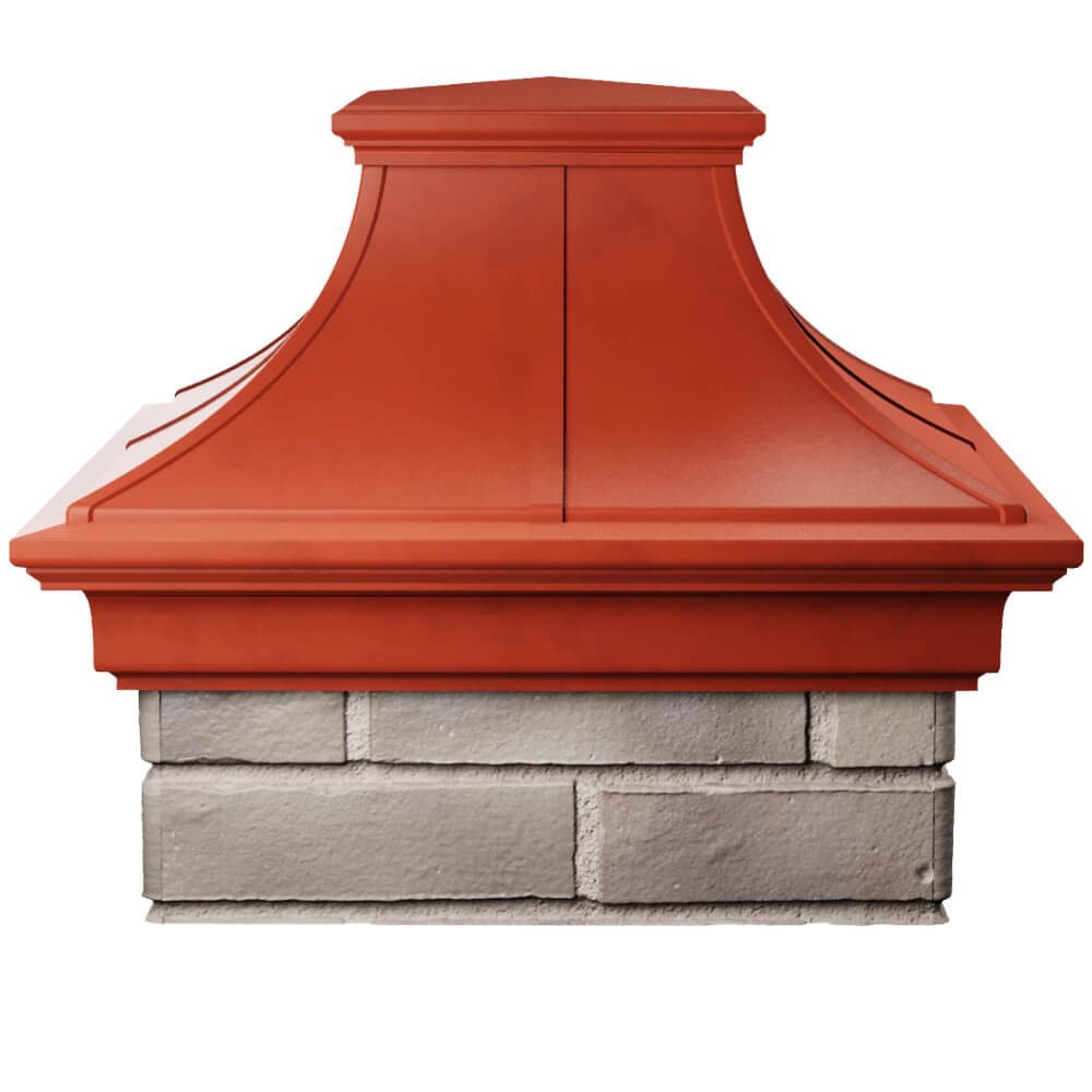 Колпак Zking Монблан Премиум Красный на столб 1.5х1.5 кирпича (385х385мм) Махачкала фото