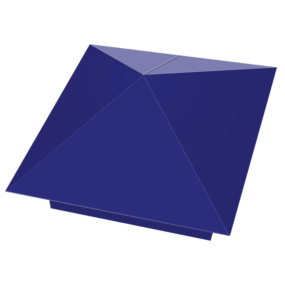 Колпак металлический 400х400мм RAL5002 Синий Ультрамарин заборный Махачкала фото