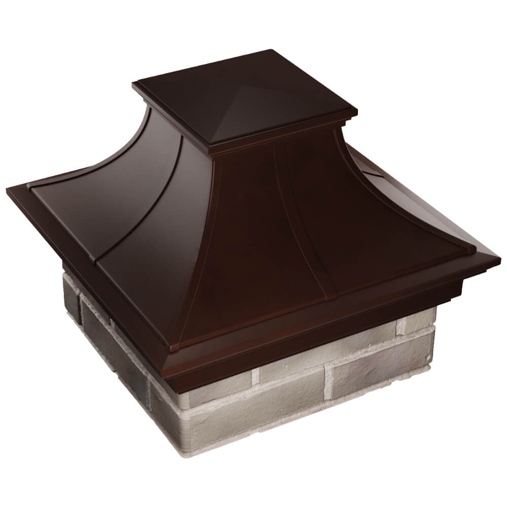 Колпак Zking Монблан Премиум Коричневый на столб 1.5х1.5 кирпича (385х385мм) в Махачкале фото