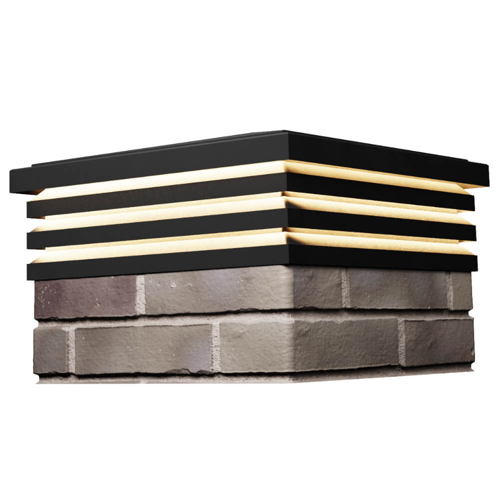 Колпак Zking Бона ХайТек Черный на столб 1.5х1.5 кирпича (385х385мм) с подсветкой в Махачкале фото