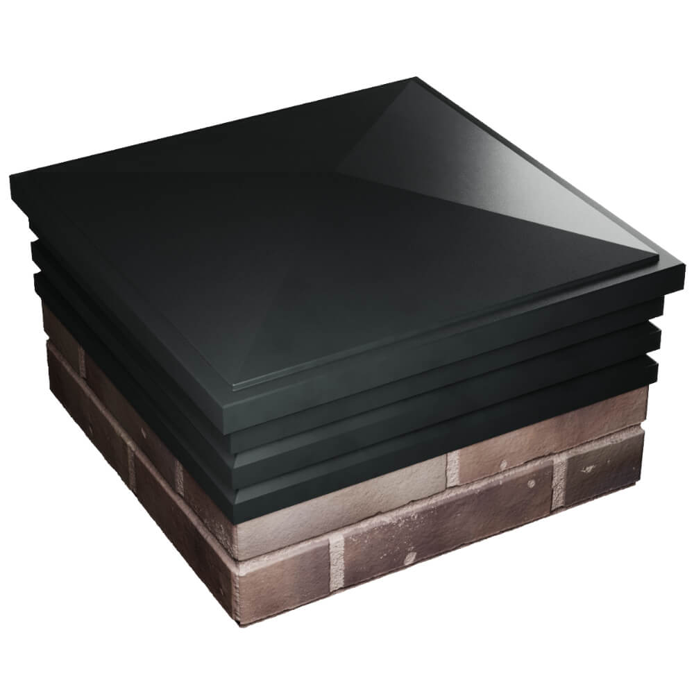 Колпак Zking Бона ХайТек Черный на столб 2х2 кирпича (513х513мм) в Махачкале фото