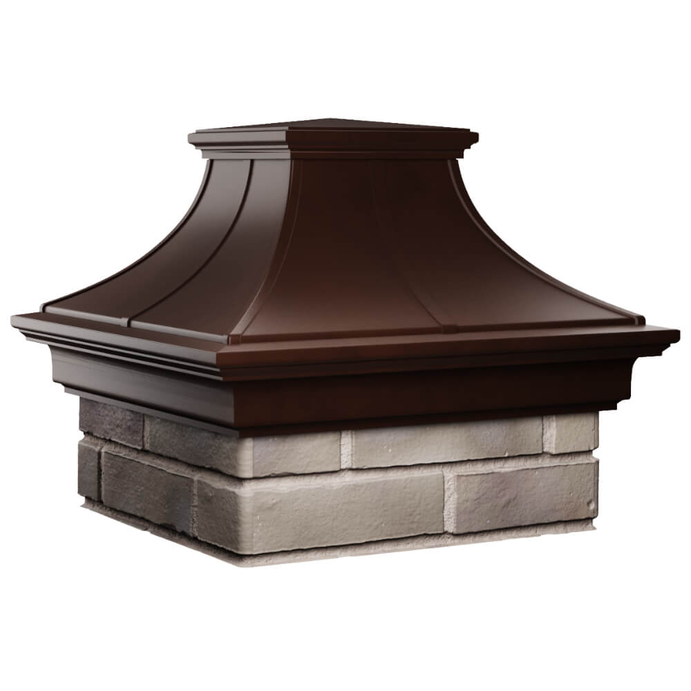 Колпак Zking Монблан Премиум Коричневый на столб 1.5х1.5 кирпича (385х385мм) в Махачкале фото