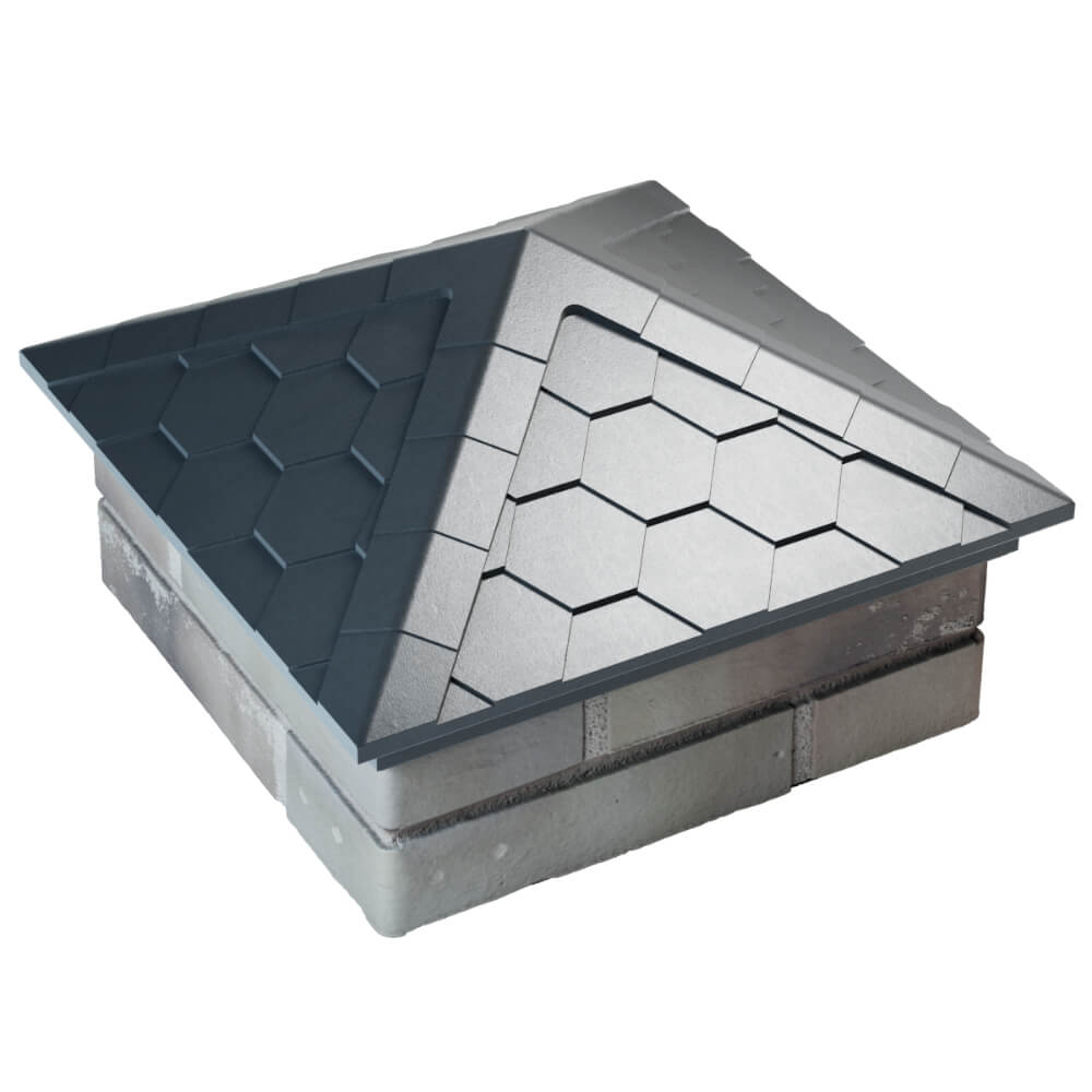 Колпак Zking Эверест Серый на столб 1.5х1.5 кирпича (390х390мм) в Махачкале фото