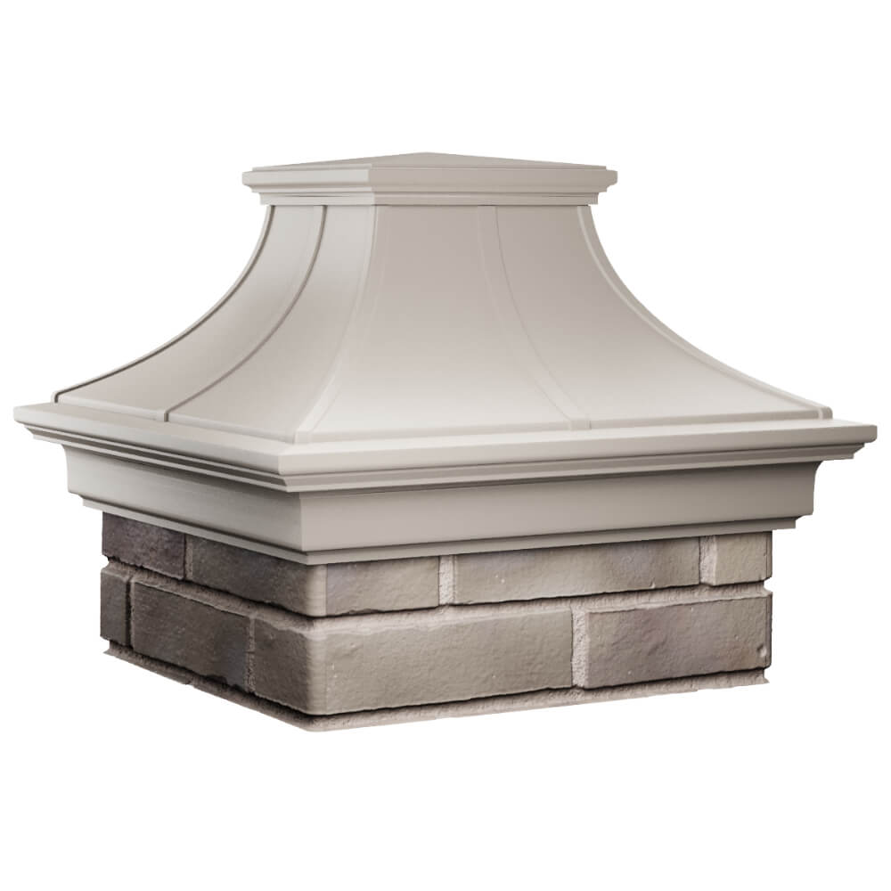 Колпак Zking Монблан Премиум Бежевый на столб 1.5х1.5 кирпича (385х385мм) в Махачкале фото