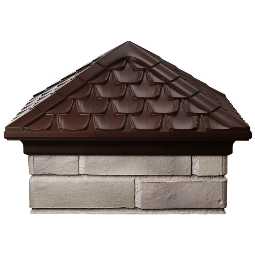 Колпак Zking Эльбрус Коричневый на столб 1.5х1.5 кирпича (385х385мм) Махачкала фото