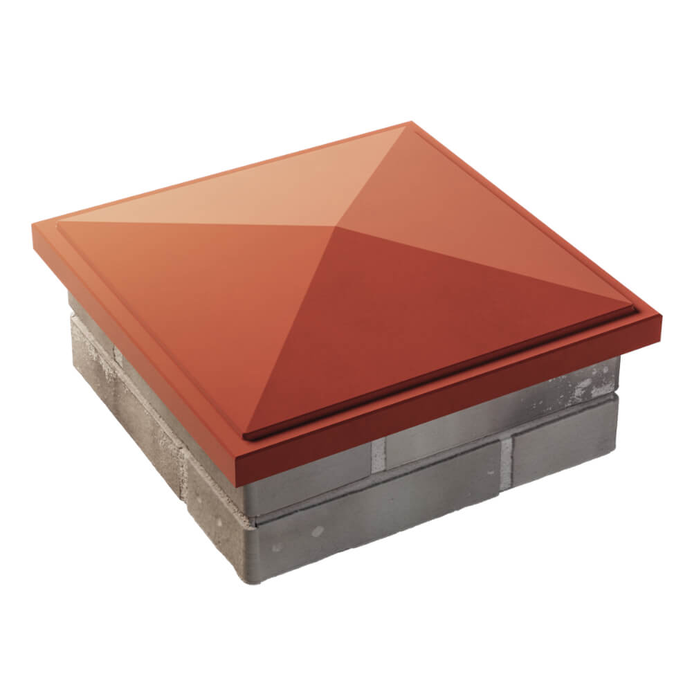 Колпак Zking БонаМоно Красный на столб 1.5х1.5 кирпича (385х385, 400х400мм) в Махачкале фото