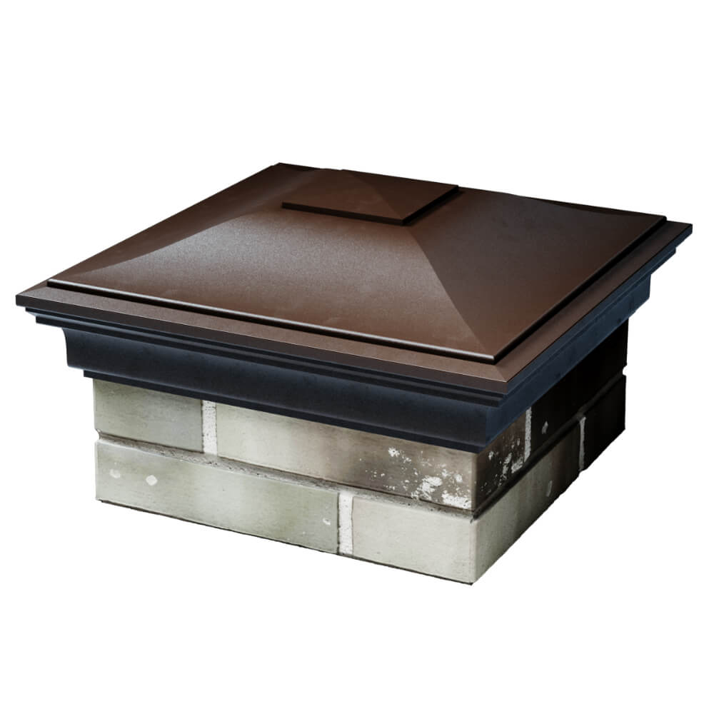 Колпак Zking Монблан Коричневый на столб 1.5х1.5 кирпича (385х385мм) в Махачкале фото