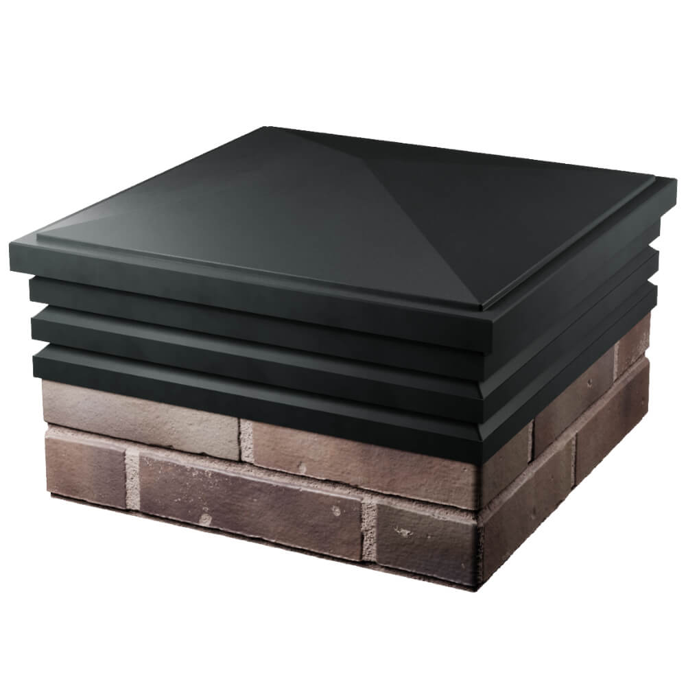 Колпак Zking Бона ХайТек Черный на столб 2х2 кирпича (513х513мм) в Махачкале фото