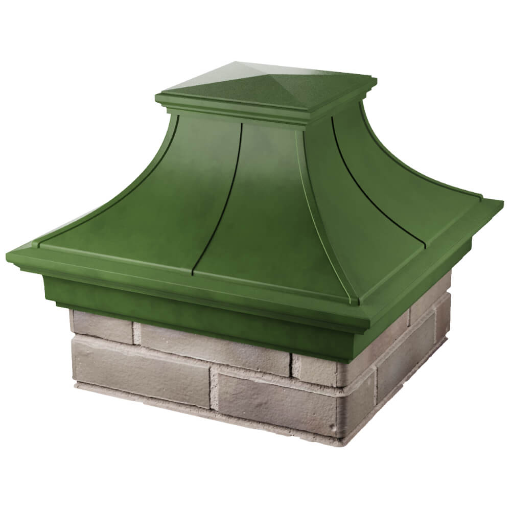 Колпак Zking Монблан Премиум Зеленый на столб 1.5х1.5 кирпича (385х385мм) в Махачкале фото