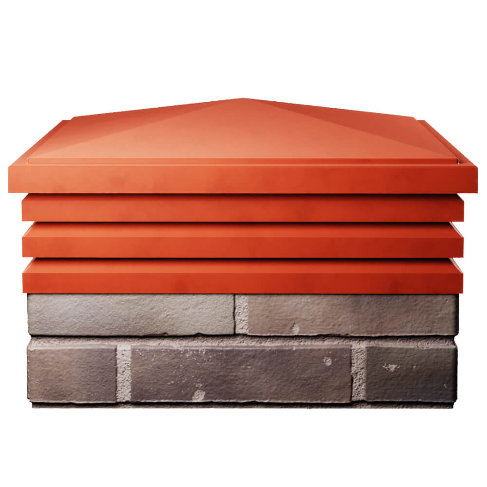 Колпак Zking Бона ХайТек Красный на столб 2х2 кирпича (513х513мм) Махачкала фото