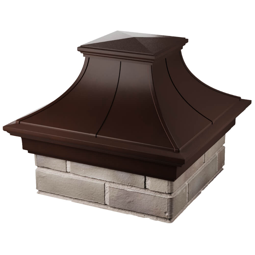 Колпак Zking Монблан Премиум Коричневый на столб 1.5х1.5 кирпича (385х385мм) в Махачкале фото