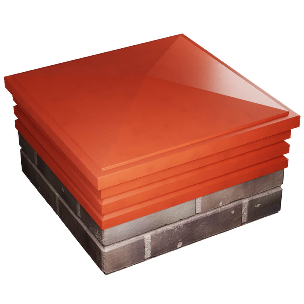 Колпак Zking Бона ХайТек Красный на столб 2х2 кирпича (513х513мм) в Махачкале фото