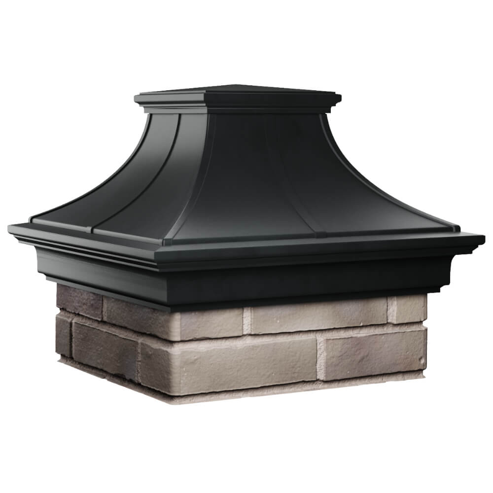 Колпак Zking Монблан Премиум Черный на столб 1.5х1.5 кирпича (385х385мм) в Махачкале фото