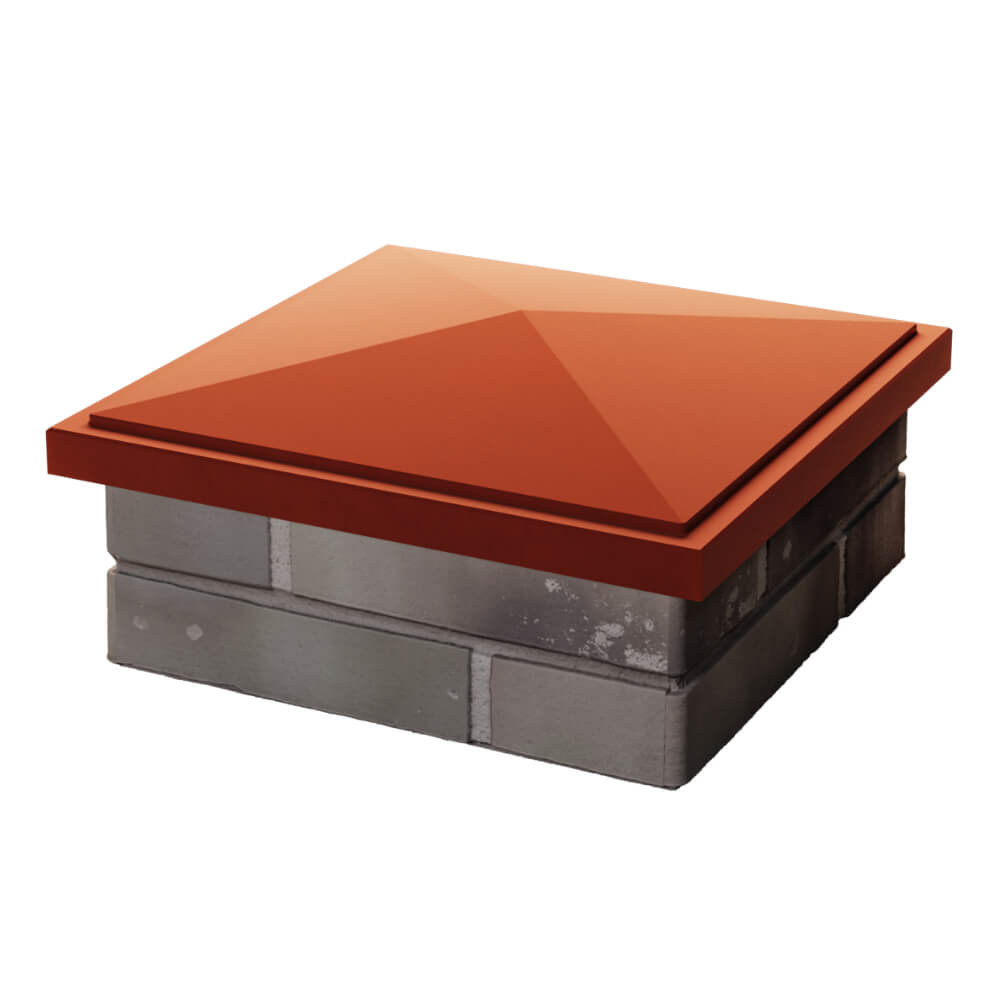 Колпак Zking БонаМоно Красный на столб 1.5х1.5 кирпича (385х385, 400х400мм) в Махачкале фото