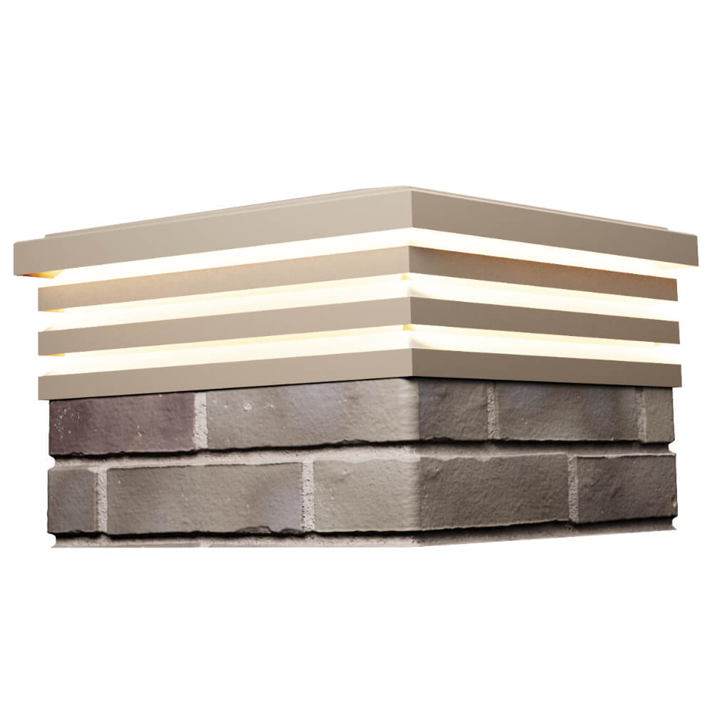 Колпак Zking Бона ХайТек Бежевый на столб 1.5х1.5 кирпича (385х385мм) с подсветкой в Махачкале фото