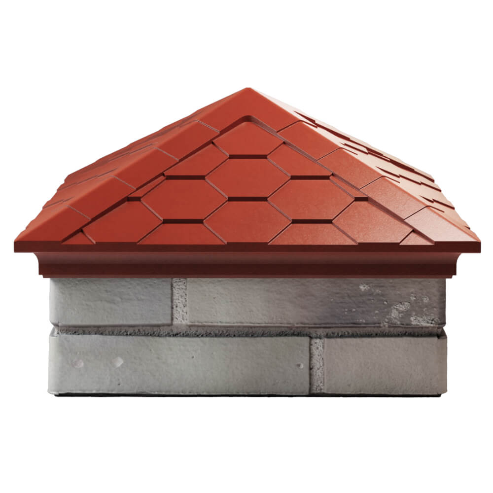 Колпак Zking Эверест Красный на столб 1.5х1.5 кирпича (390х390мм) Махачкала фото