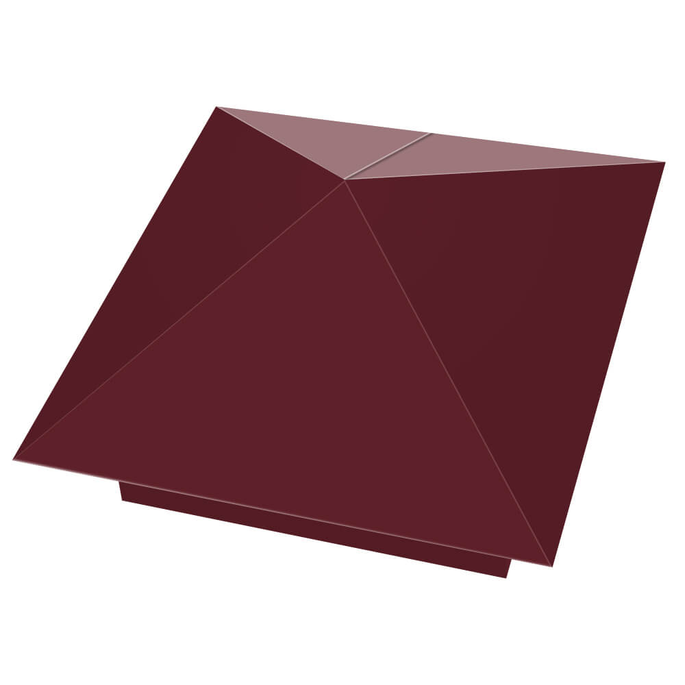 Колпак металлический 390х390мм RAL3005 Красное Вино заборный Махачкала фото