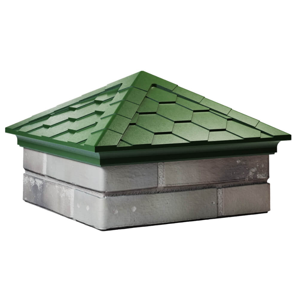 Колпак Zking Эверест Зеленый на столб 1.5х1.5 кирпича (390х390мм) в Махачкале фото