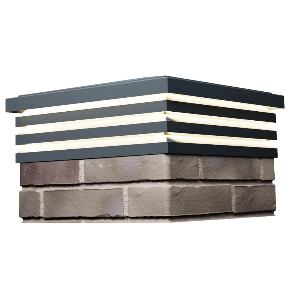 Колпак Zking Бона ХайТек Серый на столб 1.5х1.5 кирпича (385х385мм) с подсветкой в Махачкале фото