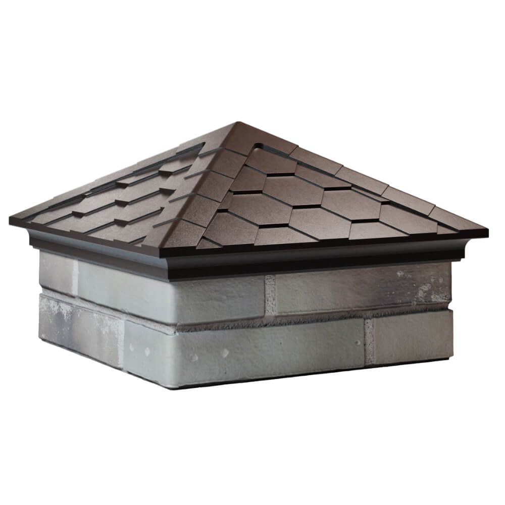 Колпак Zking Эверест Коричневый на столб 1.5х1.5 кирпича (390х390мм) в Махачкале фото