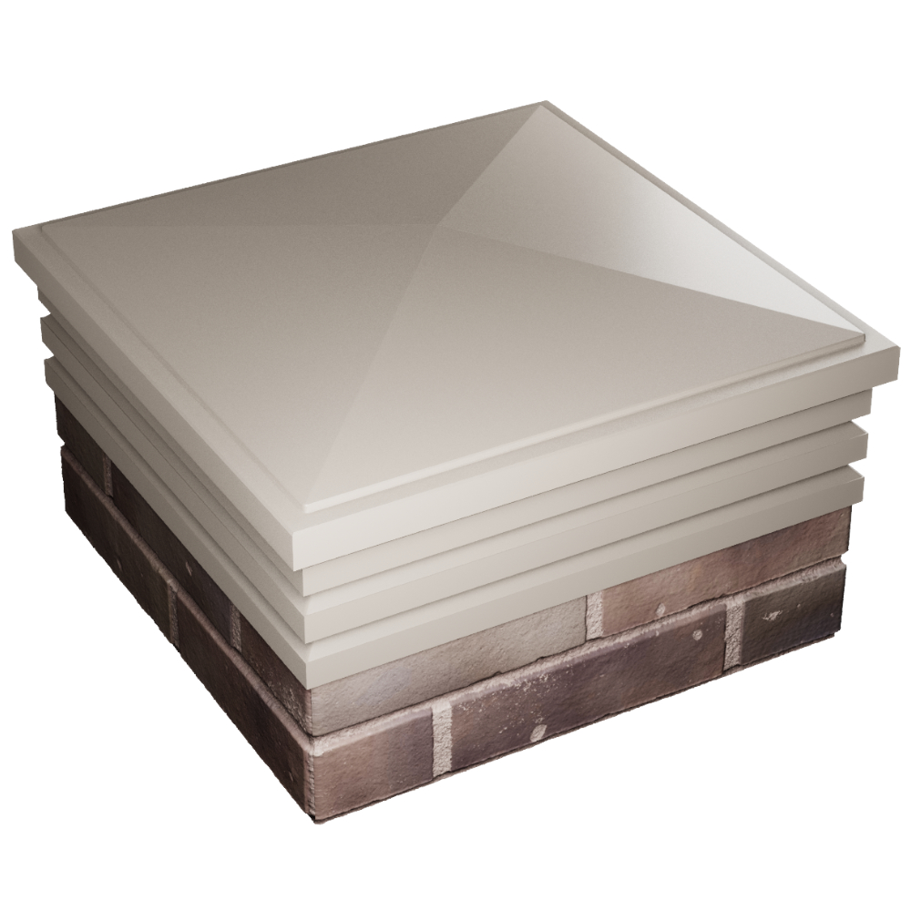 Колпак Zking Бона ХайТек Бежевый на столб 2х2 кирпича (513х513мм) в Махачкале фото