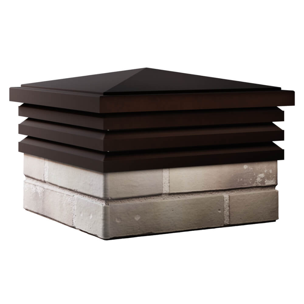 Колпак Zking Бона ХайТек Коричневый на столб 1.5х1.5 кирпича (385х385мм) в Махачкале фото