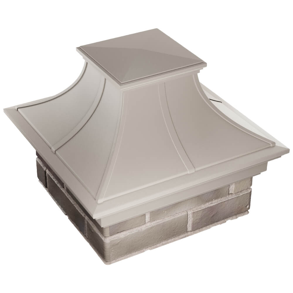 Колпак Zking Монблан Премиум Бежевый на столб 1.5х1.5 кирпича (385х385мм) в Махачкале фото